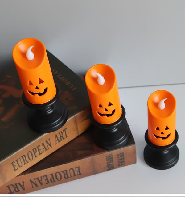 3 st LED-pumpa-lampor, flimrande Jack-o-Lantern-ljus, Batt