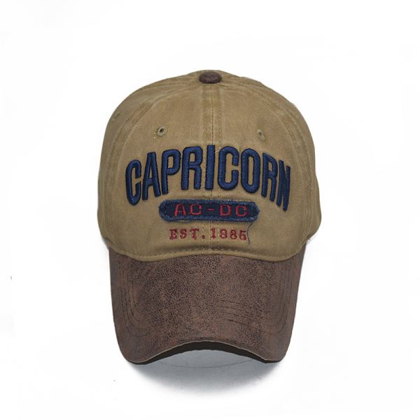 Ny PU lappeteppe gjør gammel bomullsvask baseball caps brev 3D th
