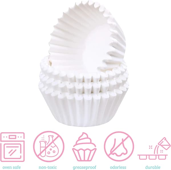 500 st Mini Vita Cupcake-formar, Små Muffinformar, Pergament