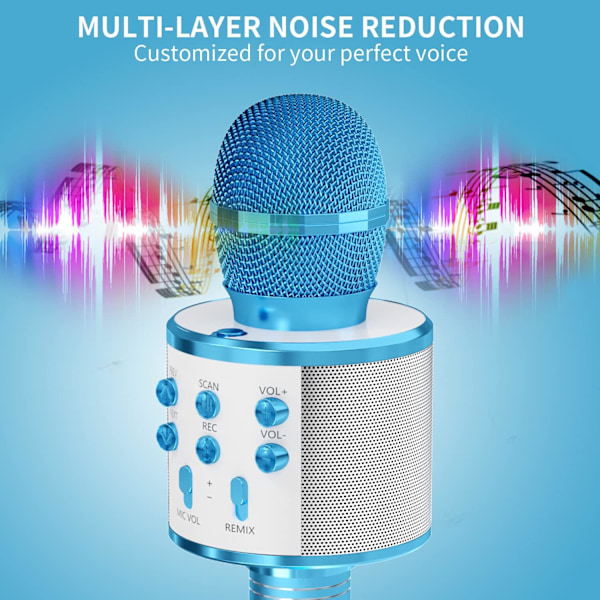 Mikrofon til børn, trådløs Bluetooth karaoke mikrofon til A