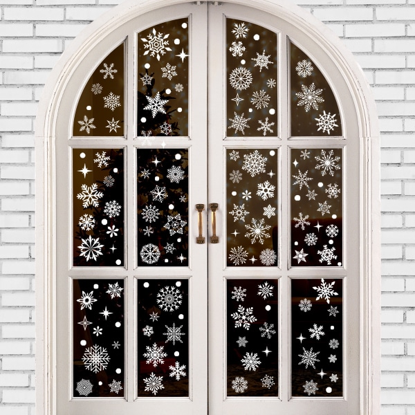 Fönsterklistermärken - 9 fantastiska snöflinga dekorativa statiska Cling S