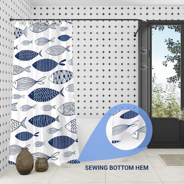 Hållbar tyg duschdraperi set med krokar, söt polyester sho