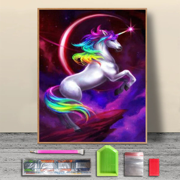 5D Diamond painting Rainbow Unicorn DIY Full Diamond Dekorativ