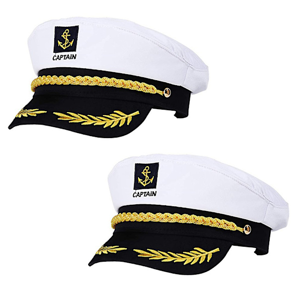 2pc Sailor Captain Hat Cap Party Hats Marine Navy Adult Admiral