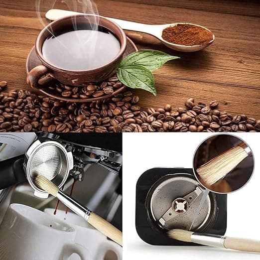 Set med 4 kaffeborste för rengöring av espressomaskin