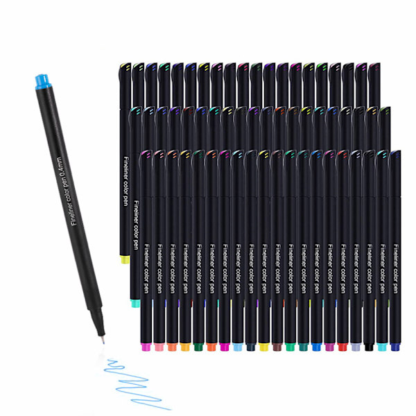 60 farger fineliner tusjer, fineliner tusjer, porøse