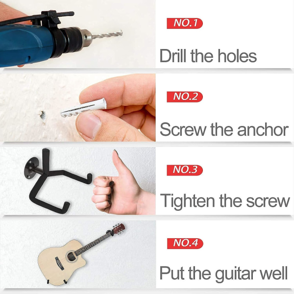 Väggmonterad gitarrhängare