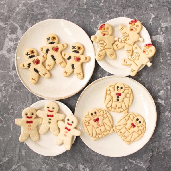 4 st plast pepparkaksgubbe kakform vit bakverktyg DIY C