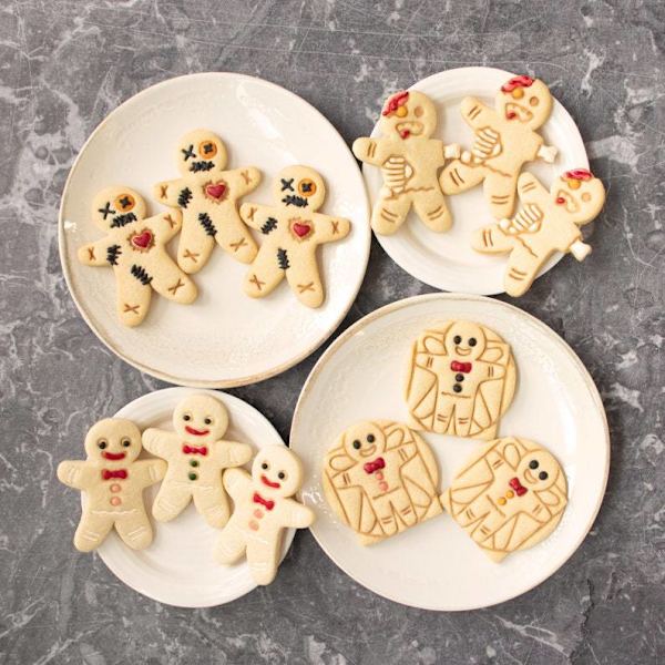 4 stk. Plastik Peberkagemand Cookie Mill Hvid Bageværktøj DIY C