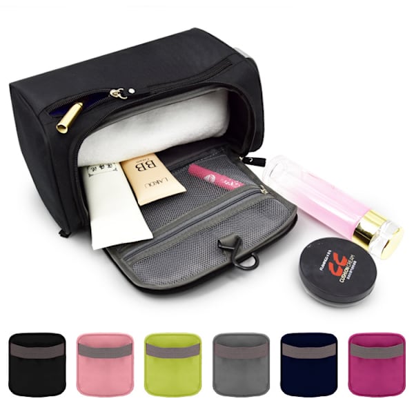 Ripustusmatkailutoilettinen, Dopp Kit -parranajokassi miehille, kosmetiikka- ja meikkikassi naisille - Musta