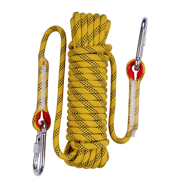 12mm Klatretov Outdoor Statisk Klatretov, Flugttov, Is Klatreudstyr, Brandsikkerhed Redningsreb - Gul 20m