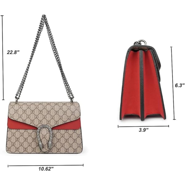 Kvinder Crossbody Skuldertaske Retro Snakeskin Ensfarvet Kæde