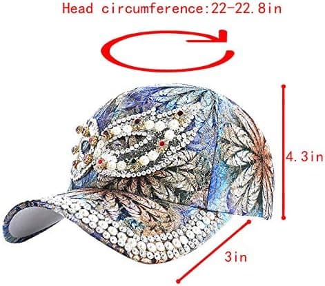 Kvinnor Flickor Bling Rhinestone Solhatt Spets Glitter Paljetter Baseba