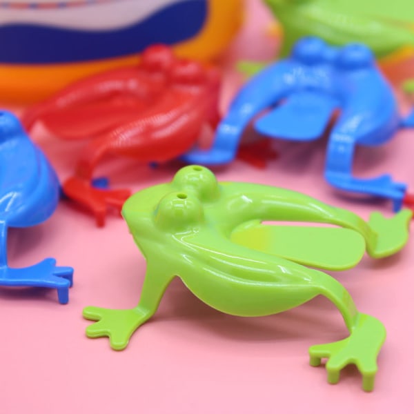 12st Jumping Toys Frog Plast Finger Squeeze Toy for Kids (Ran