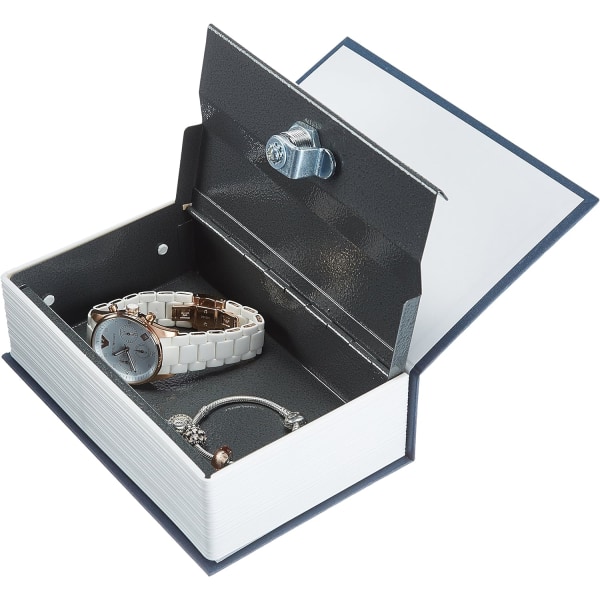 Bokformat kassaskåp - Nyckellåssystem, blått, storlek: 24*16*5,5