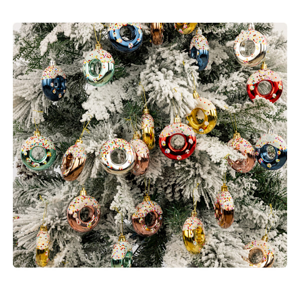8 stk. Donut Julepynt Sød Donut Vedhæng Julepåske Træ Hængende Pynt til Feriefest Tilbehør (Kaffe)