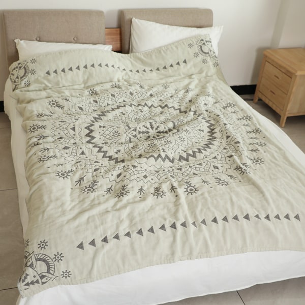 4 lag bomull bambus supermyk Boho pustende sengteppe Color2 200*230cm