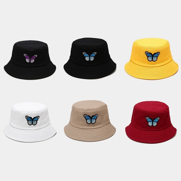 Bomulls Bucket Hat för Kvinnor Män Sommar Resa Sol Strand Bucket Cap, Unisex Utomhus Fiskehatt - Burgunder