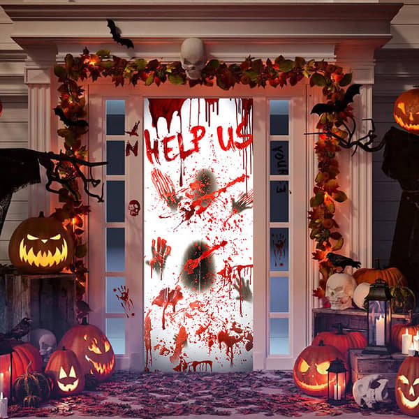 5 ark Halloween-festdekorasjon Vindusdekaler Horror Vegg