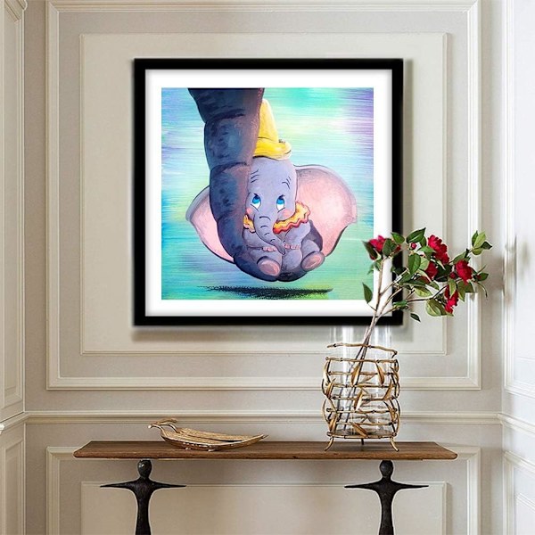 5D DIY timanttimaalaussetti, 12\"X12\" Dumbo pyöreä täysi timantti Cr