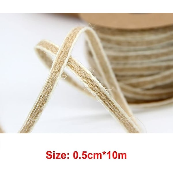 2 rullar jutegarn för bröllopsdekoration 0,5 cm x 10 m