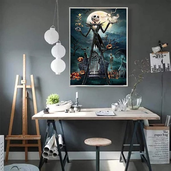 Halloween Timanttimaalaus Taide, Kallo Jack, Täydellinen Pyöreä Diamo
