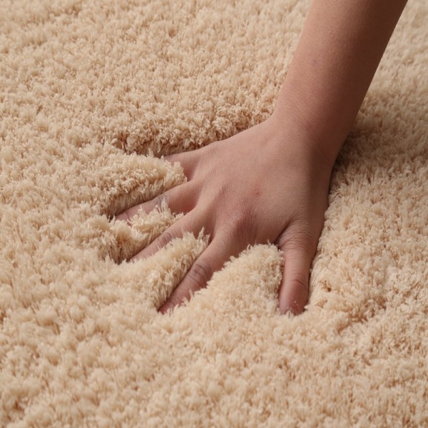 Ovalt, tykt plysjteppe for stue soverom - Khaki 160*200cm