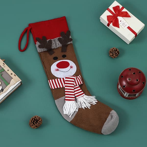 1 st älg juldekoration stickad ull charm presentpåse jul