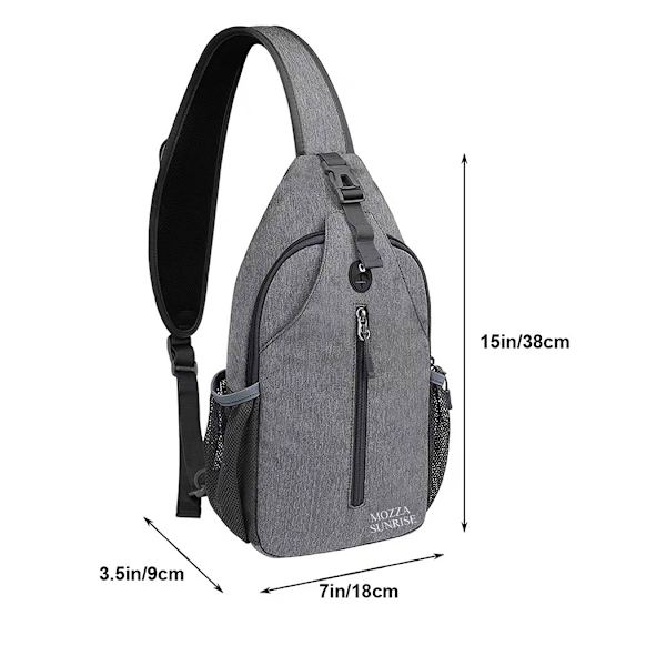 Crossbody Sling Rygsæk Sling Taske Rejse Vandreture Brysttaske Dagrygsæk (Lilla)