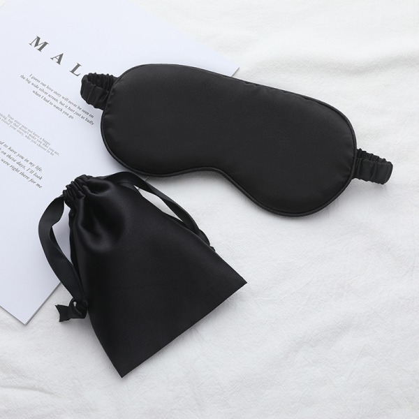 Travel Simulated Silk Eye Pillow Three Piece Set-Black