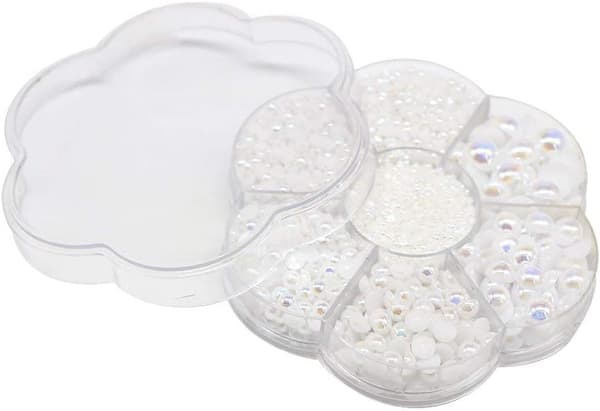 Omkring 5600 stk. blandet størrelse DIY halvperle plastproces plast B