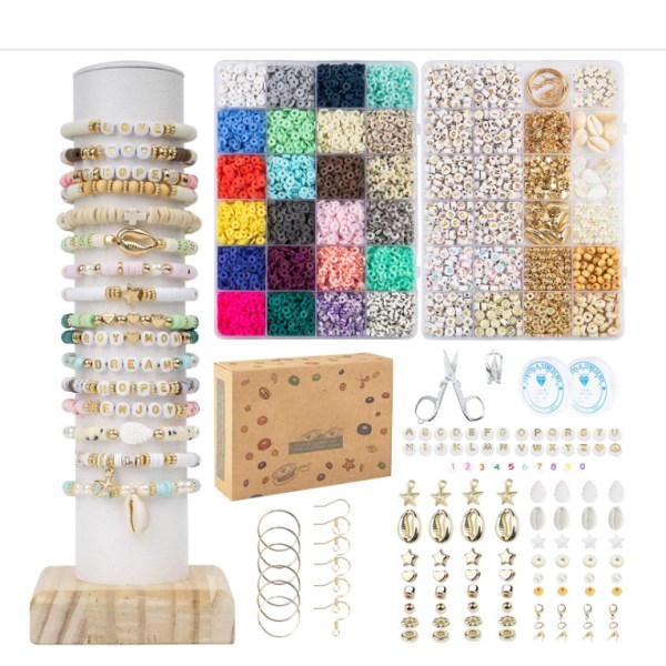 48 rutnät 7200 barns smycken DIY set mjuk keramik brev deco