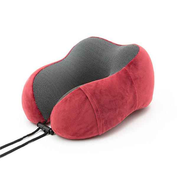 Reiseminneskum nakkepute med oppbevaringspose, 13 farger Red