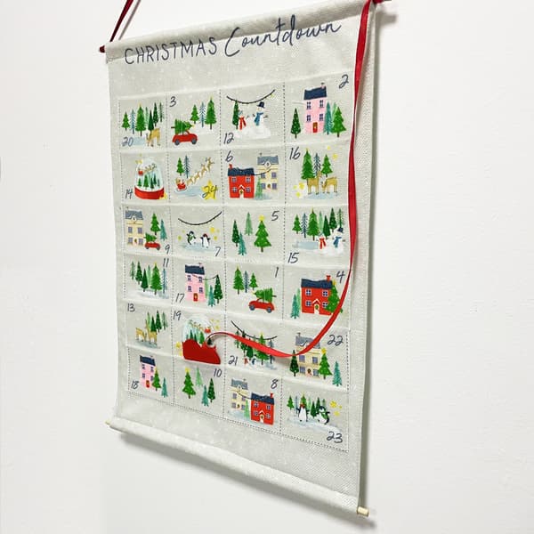 Juldekorationer Julkalender linneimitation Ch