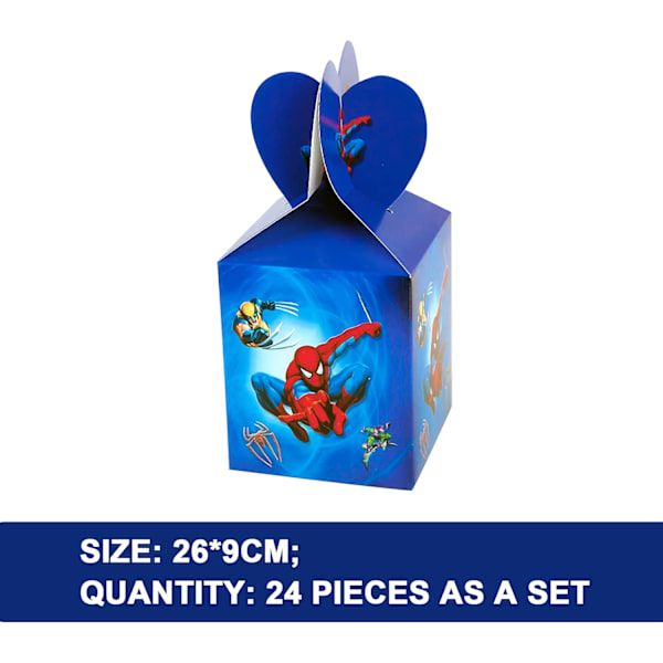 Spiderman joulumakeiskotelo, 24 kpl joulupaperilaatikkoa, syntymäpäivä