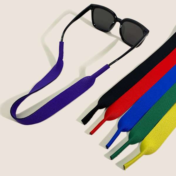 6-pack flytande neopren sportglasögonband för sportglasögon,