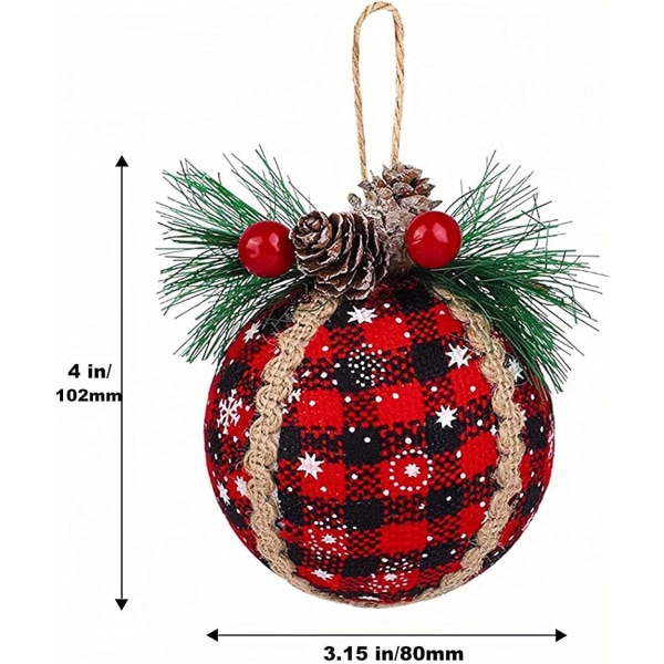 Buffalo Plaid Rustikke Julepynt Ornamenter Sett, Un