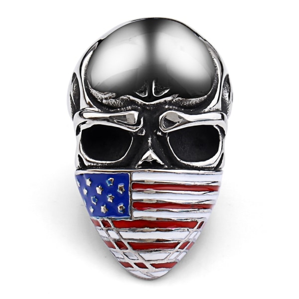 Vintage gotisk rostfritt stål American Flag Mask Locomotive Sku