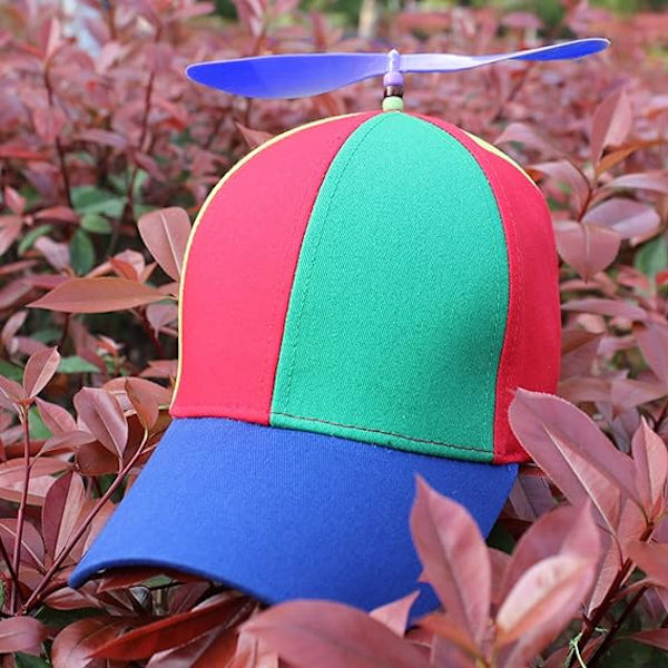 Helikopterhatt, Färgglad Baseball Patchwork Hatt, Bomull Dragonfl