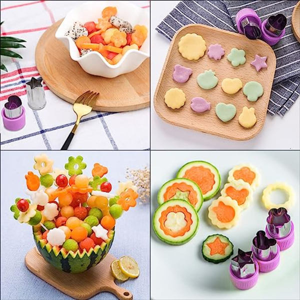 9-delad rostfritt stål frukt- och grönsaksskärare set med Pro