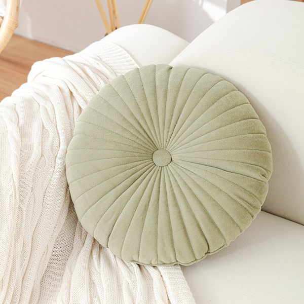 Rund soffa kudde Sammet klädsel kudde 40cm-grön