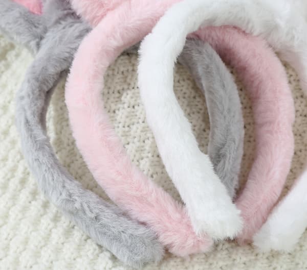 Påskehareører Hodebånd - Hvit, Rosa og Grå - Kostyme