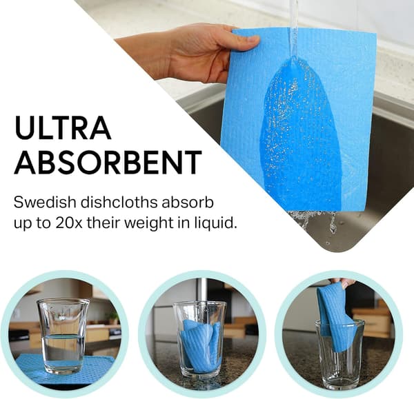 Svenska diskhanddukar - 10-pack återanvändbara absorberande handdukar för