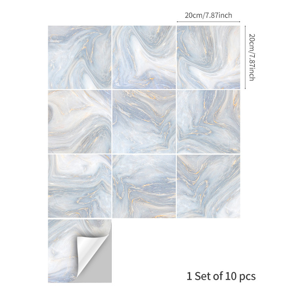 10 stk 20*20cm/7,87*7,87\" Ambilight American Tile Sticker Pearl W
