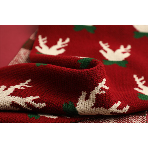2 delar julscarf mångsidig stickad ull varm halsduk B