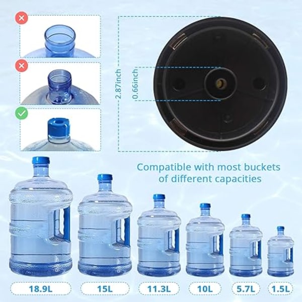 Bærbar vannpumpe, universell elektrisk vanndispenser w