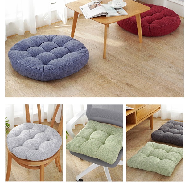 Tykk bomullslin firkantet tatami-matte (45*45cm) Dark gray