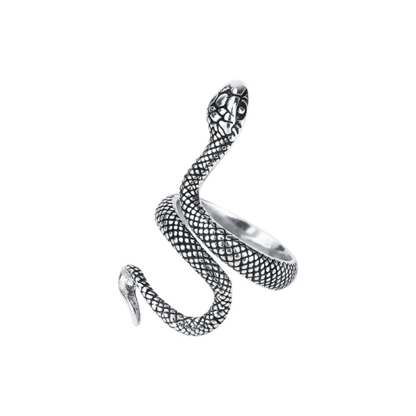 Silver Snake Ring för kvinnor Vitguldpläterad Vintage Punk Finge