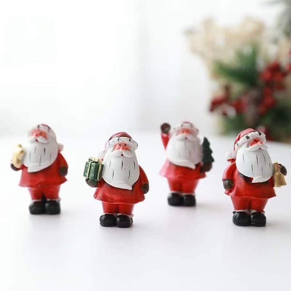 4 st Resin Jultomte Bordsdekoration Showcase Vacker Seriefigur Sce