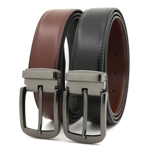 Miesten nahkavyö 2 kpl Casual Pin Buckle Belt Two-couch Cow